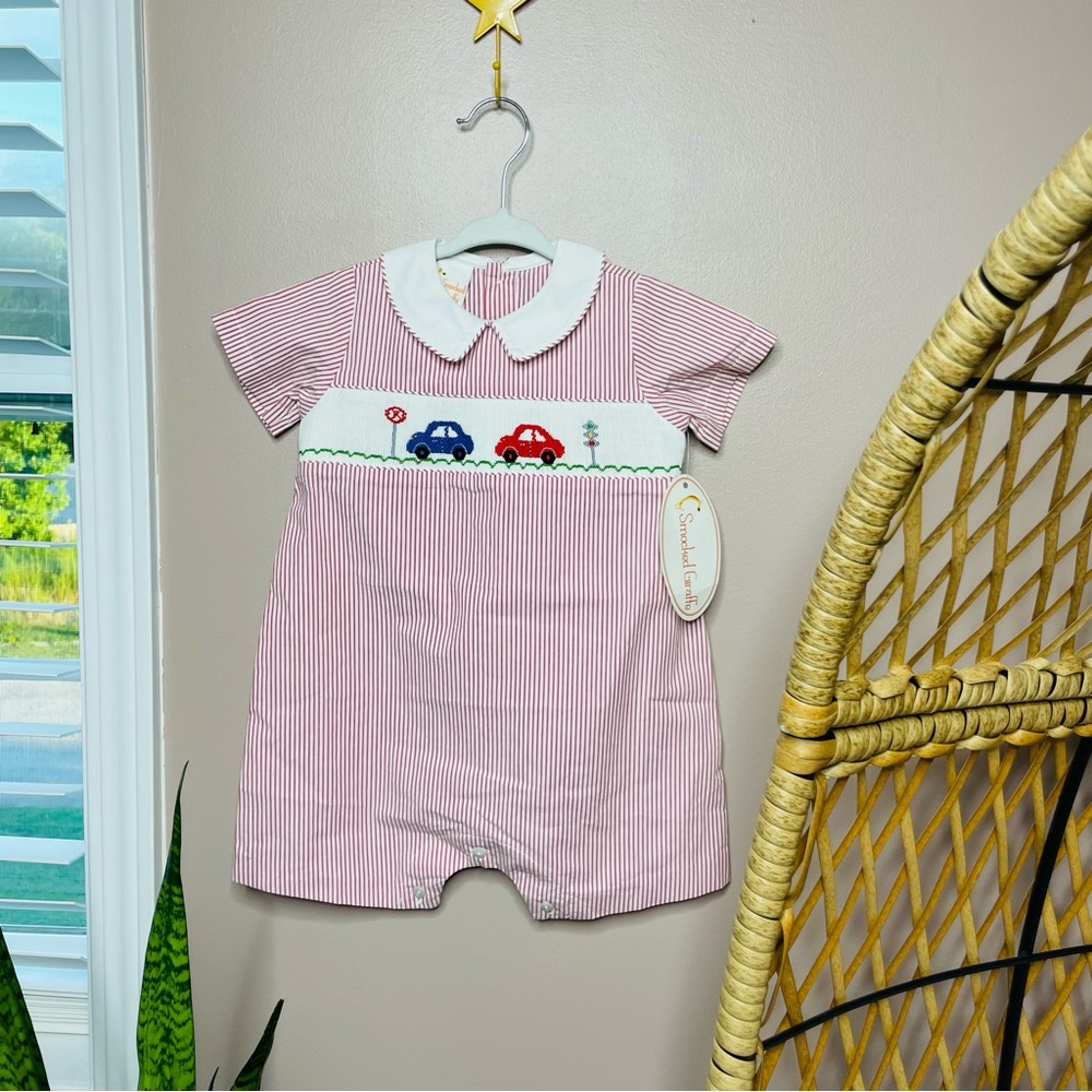 Smocked cars striped one piece | NWT |